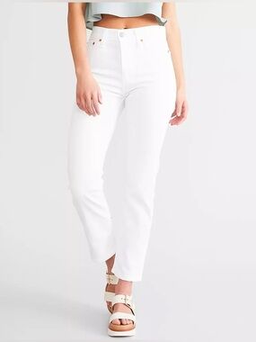 Levi’s Wedgie Straight Stretch Jeans in White Naturally Good Size 26 EUC